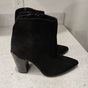 4" black suede booties
